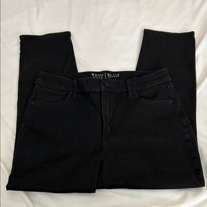 White House Black Market Black Denim Stretch straight leg sz: 10